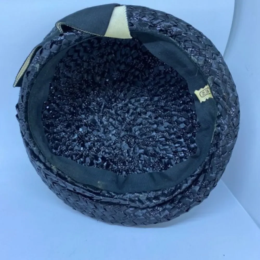 Vintage Union Made Blue Hat with Blue & Cream Bow - Picture 6 of 8